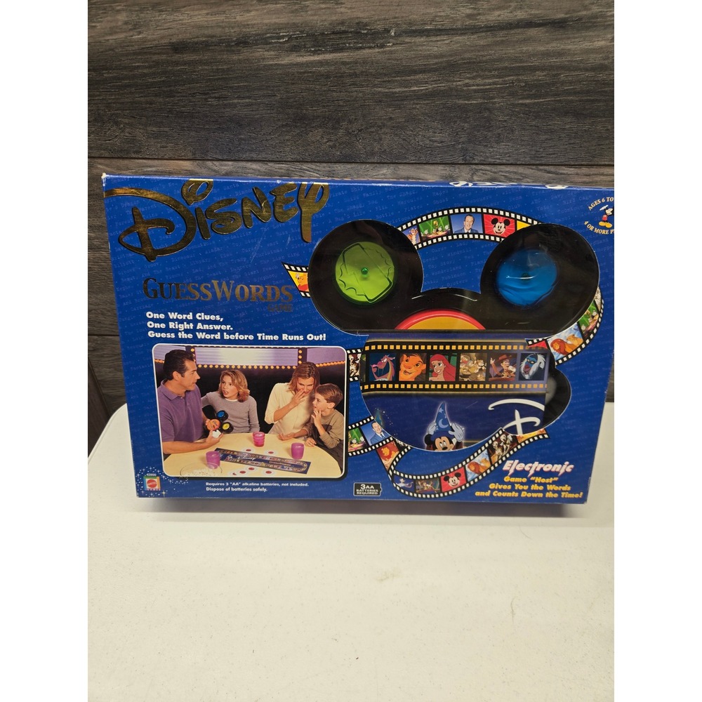 Disney GuessWords Electronic Board Game Mattel 2001 Mickey Mouse Trivia 42800
